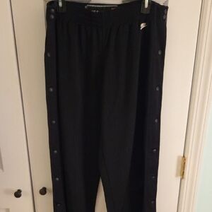 Nike Black Snap-Button Jogger Pants with White Swoosh